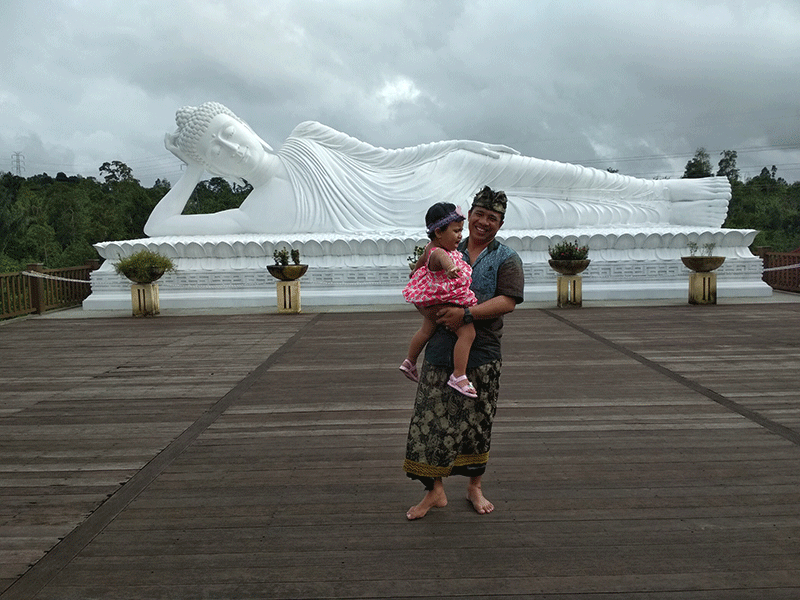 wihara dharma giri pupuan budha sleeping statue